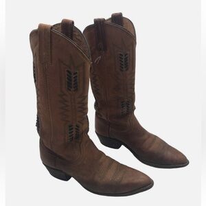 Vintage Dan Post Embroidered Cowboy Boots size 6 1/2